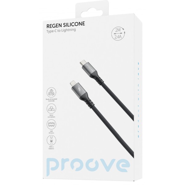 Фото - Кабель Proove ReGen Silicone Type-C to Lightning 27W 2m Black (CCRS60002121)
